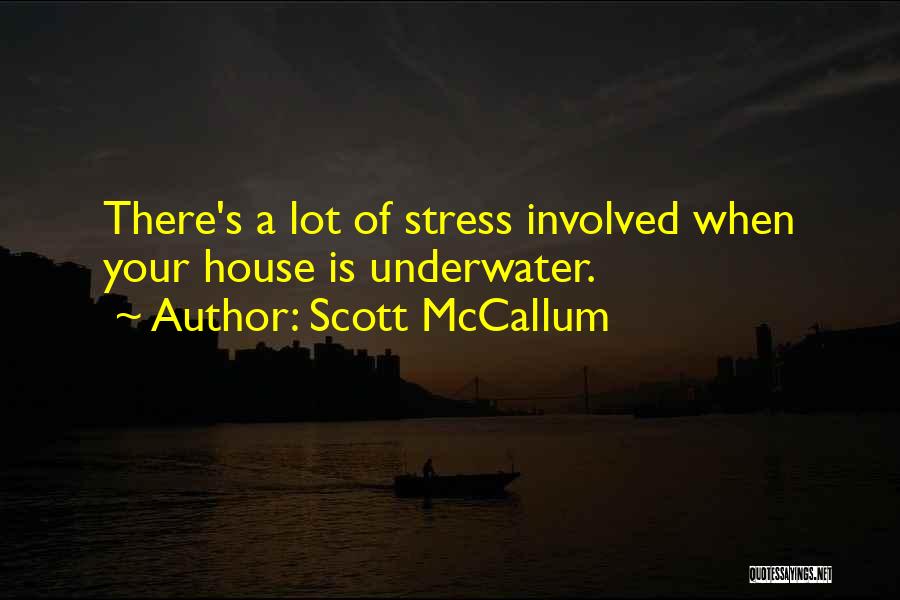 Scott McCallum Quotes: There's A Lot Of Stress Involved When Your House Is Underwater.