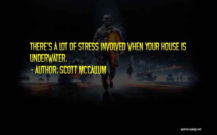 Scott McCallum Quotes: There's A Lot Of Stress Involved When Your House Is Underwater.