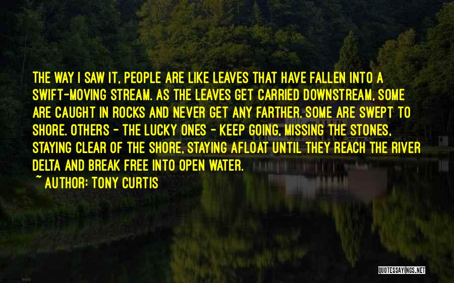 Tony Curtis Quotes: The Way I Saw It, People Are Like Leaves That Have Fallen Into A Swift-moving Stream. As The Leaves Get