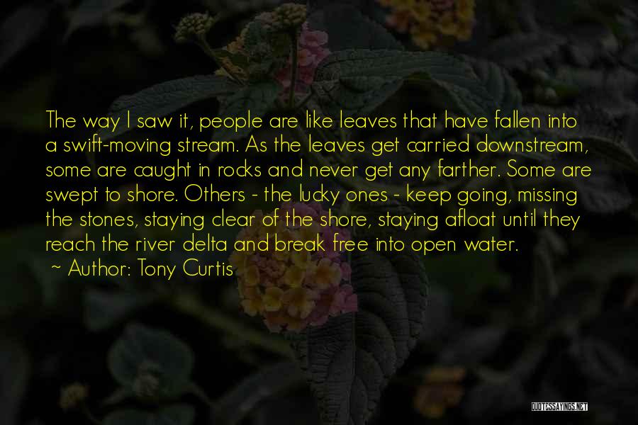 Tony Curtis Quotes: The Way I Saw It, People Are Like Leaves That Have Fallen Into A Swift-moving Stream. As The Leaves Get