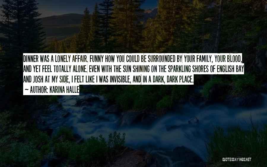 Karina Halle Quotes: Dinner Was A Lonely Affair. Funny How You Could Be Surrounded By Your Family, Your Blood, And Yet Feel Totally