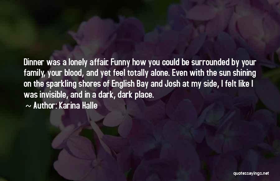 Karina Halle Quotes: Dinner Was A Lonely Affair. Funny How You Could Be Surrounded By Your Family, Your Blood, And Yet Feel Totally