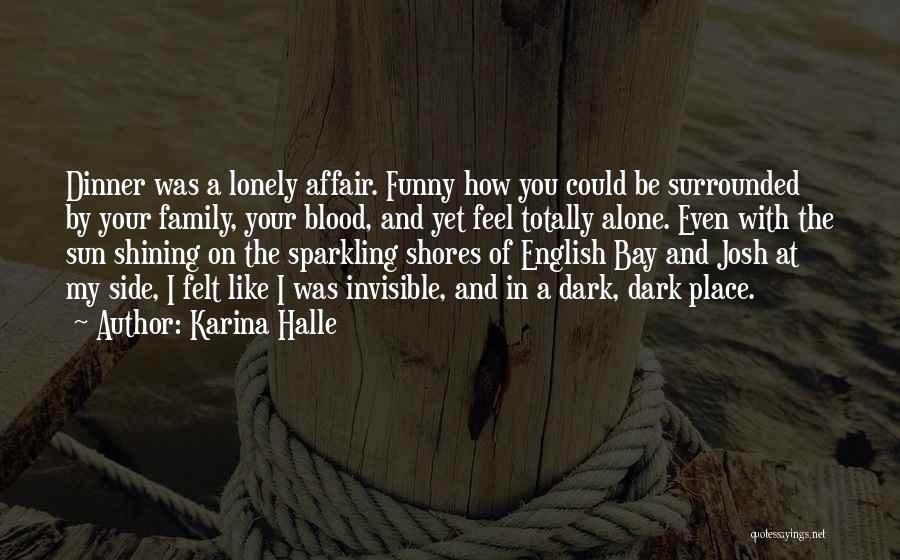 Karina Halle Quotes: Dinner Was A Lonely Affair. Funny How You Could Be Surrounded By Your Family, Your Blood, And Yet Feel Totally