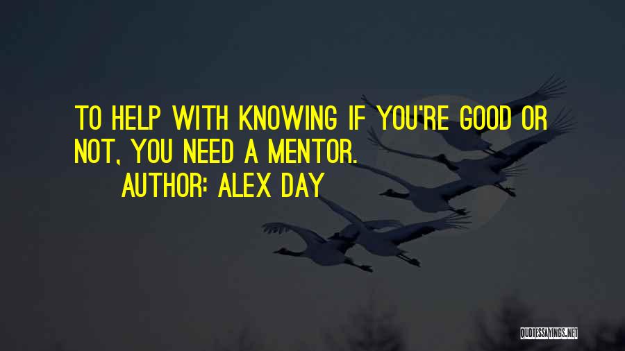 Alex Day Quotes: To Help With Knowing If You're Good Or Not, You Need A Mentor.