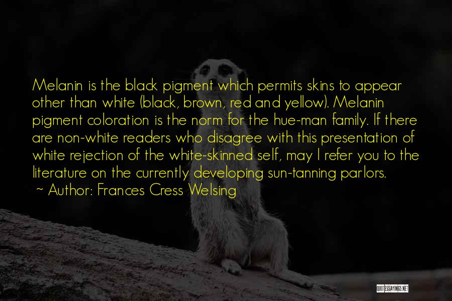 Frances Cress Welsing Quotes: Melanin Is The Black Pigment Which Permits Skins To Appear Other Than White (black, Brown, Red And Yellow). Melanin Pigment