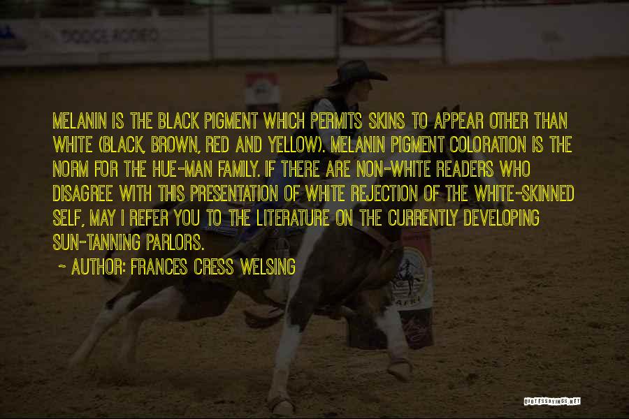 Frances Cress Welsing Quotes: Melanin Is The Black Pigment Which Permits Skins To Appear Other Than White (black, Brown, Red And Yellow). Melanin Pigment