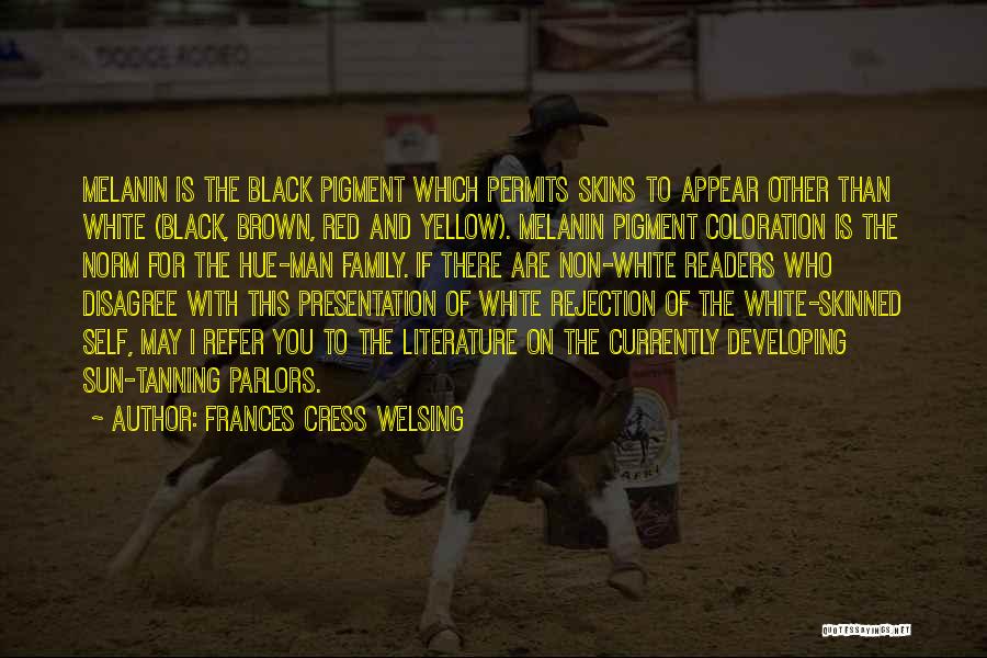 Frances Cress Welsing Quotes: Melanin Is The Black Pigment Which Permits Skins To Appear Other Than White (black, Brown, Red And Yellow). Melanin Pigment