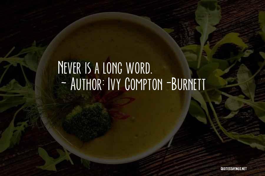 Ivy Compton-Burnett Quotes: Never Is A Long Word.