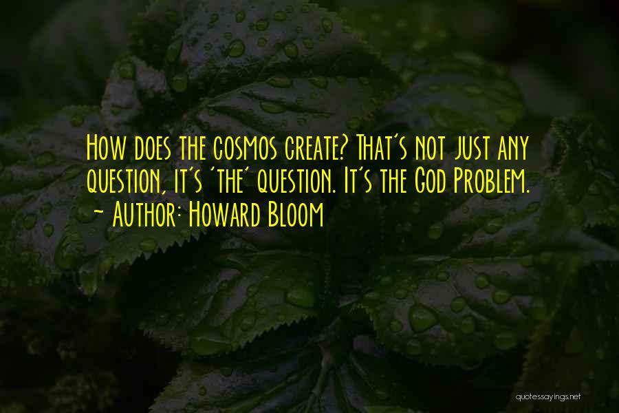 Howard Bloom Quotes: How Does The Cosmos Create? That's Not Just Any Question, It's 'the' Question. It's The God Problem.