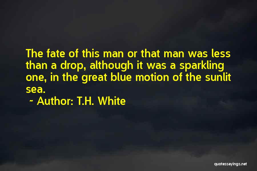 T.H. White Quotes: The Fate Of This Man Or That Man Was Less Than A Drop, Although It Was A Sparkling One, In