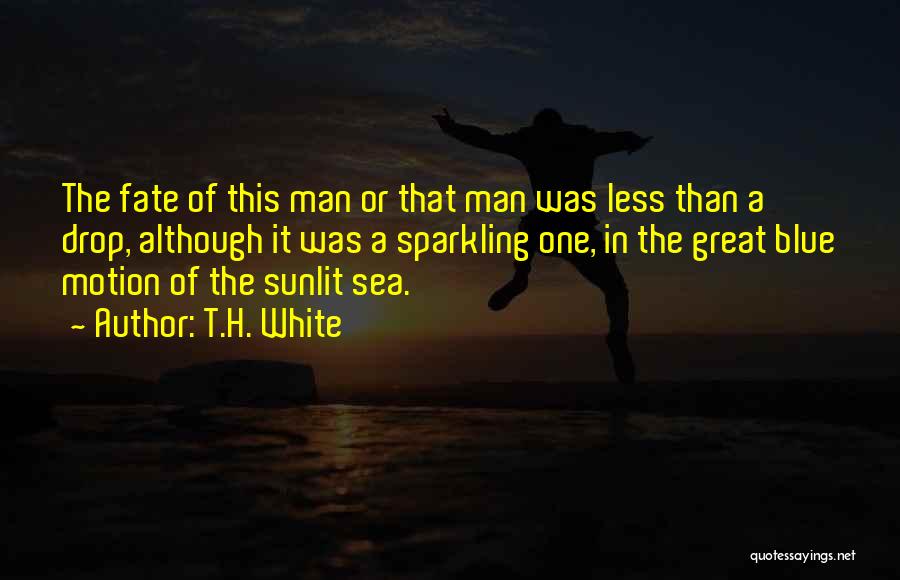 T.H. White Quotes: The Fate Of This Man Or That Man Was Less Than A Drop, Although It Was A Sparkling One, In