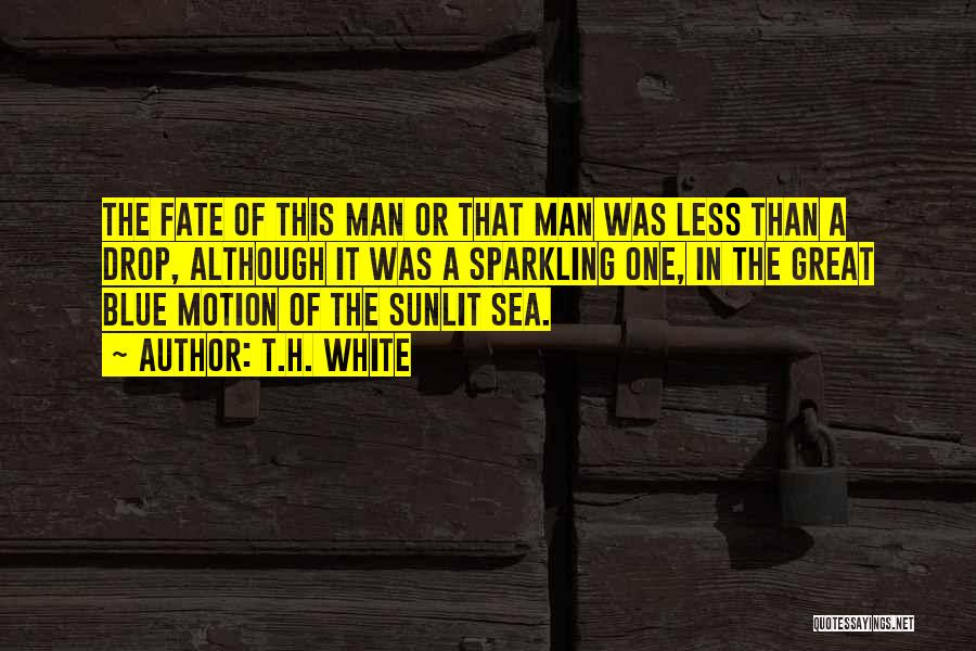 T.H. White Quotes: The Fate Of This Man Or That Man Was Less Than A Drop, Although It Was A Sparkling One, In