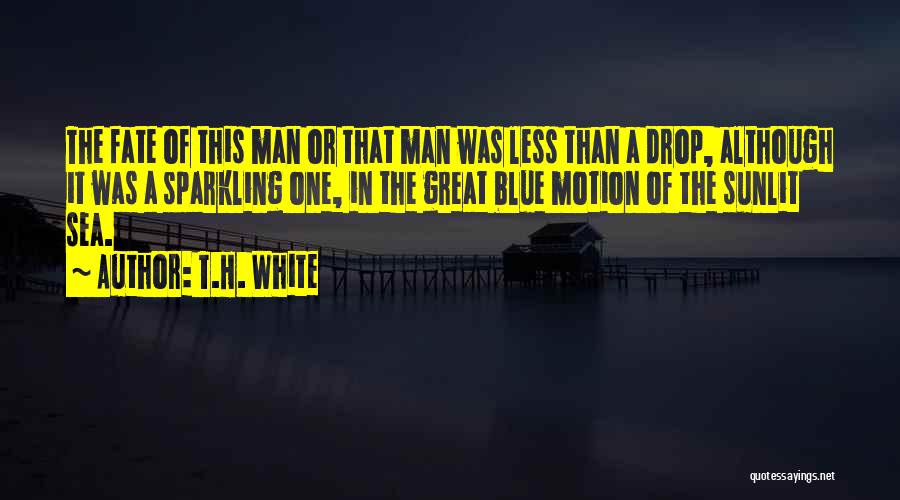 T.H. White Quotes: The Fate Of This Man Or That Man Was Less Than A Drop, Although It Was A Sparkling One, In