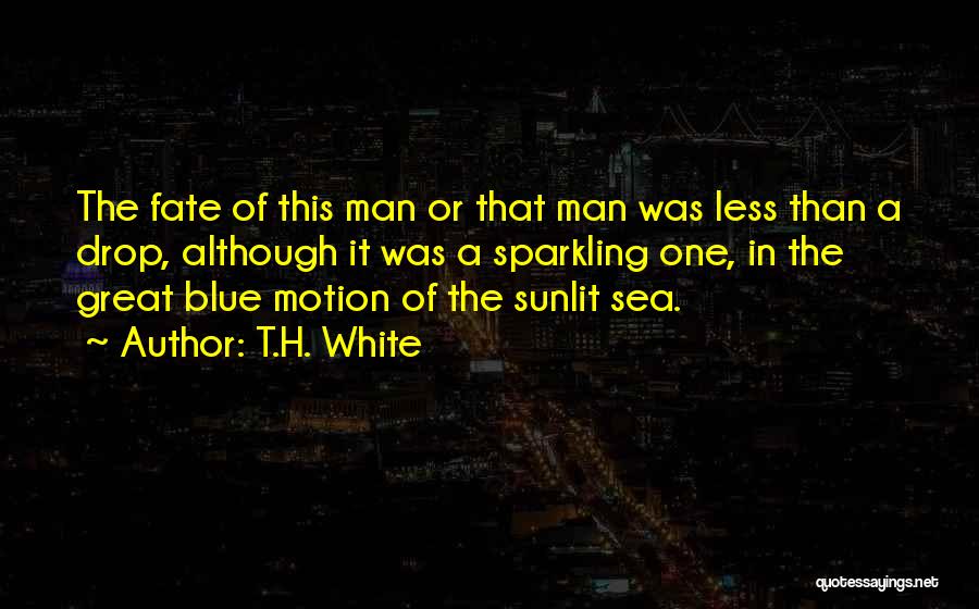 T.H. White Quotes: The Fate Of This Man Or That Man Was Less Than A Drop, Although It Was A Sparkling One, In