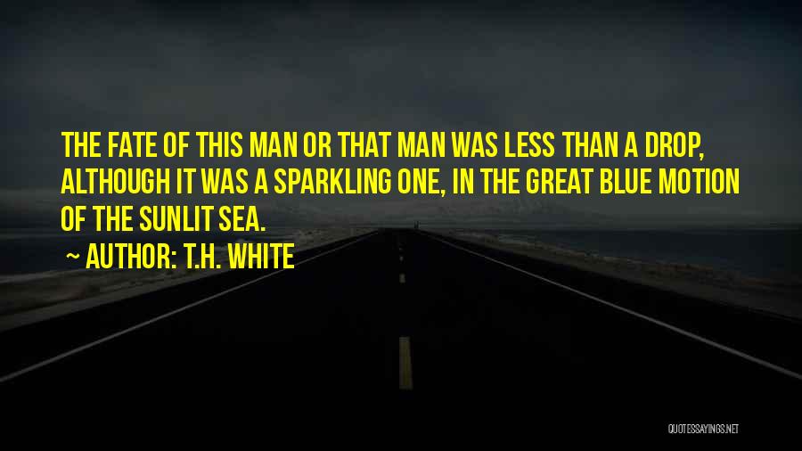 T.H. White Quotes: The Fate Of This Man Or That Man Was Less Than A Drop, Although It Was A Sparkling One, In