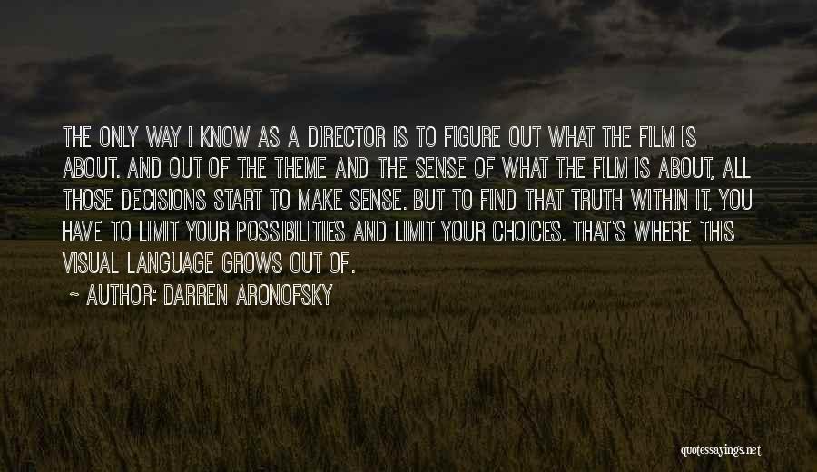 Darren Aronofsky Quotes: The Only Way I Know As A Director Is To Figure Out What The Film Is About. And Out Of