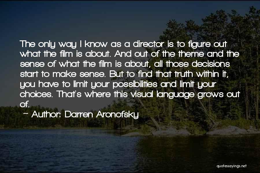 Darren Aronofsky Quotes: The Only Way I Know As A Director Is To Figure Out What The Film Is About. And Out Of