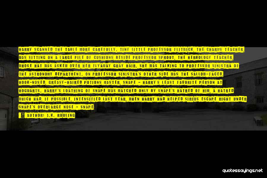 J.K. Rowling Quotes: Harry Scanned The Table More Carefully. Tiny Little Professor Flitwick, The Charms Teacher, Was Sitting On A Large Pile Of