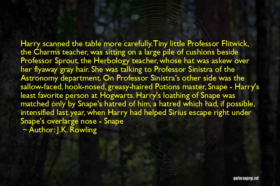 J.K. Rowling Quotes: Harry Scanned The Table More Carefully. Tiny Little Professor Flitwick, The Charms Teacher, Was Sitting On A Large Pile Of