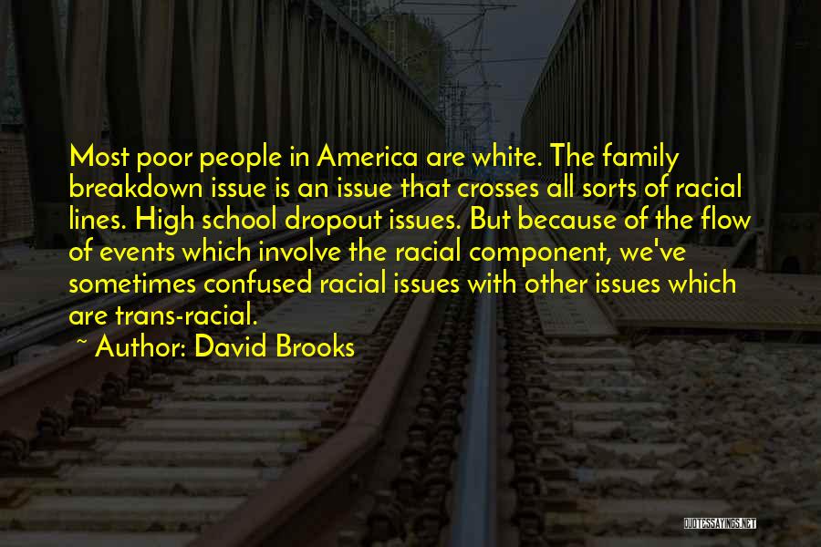 David Brooks Quotes: Most Poor People In America Are White. The Family Breakdown Issue Is An Issue That Crosses All Sorts Of Racial