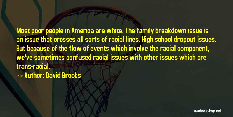 David Brooks Quotes: Most Poor People In America Are White. The Family Breakdown Issue Is An Issue That Crosses All Sorts Of Racial