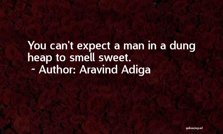 Aravind Adiga Quotes: You Can't Expect A Man In A Dung Heap To Smell Sweet.