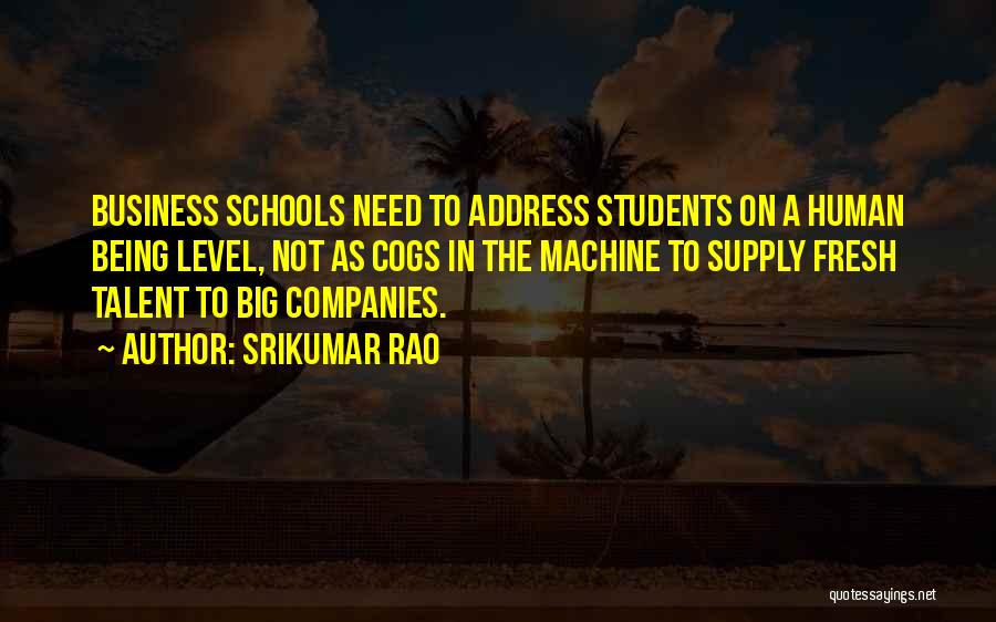 Srikumar Rao Quotes: Business Schools Need To Address Students On A Human Being Level, Not As Cogs In The Machine To Supply Fresh