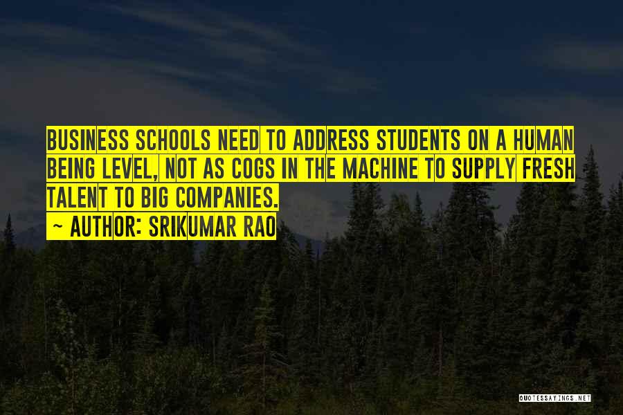 Srikumar Rao Quotes: Business Schools Need To Address Students On A Human Being Level, Not As Cogs In The Machine To Supply Fresh