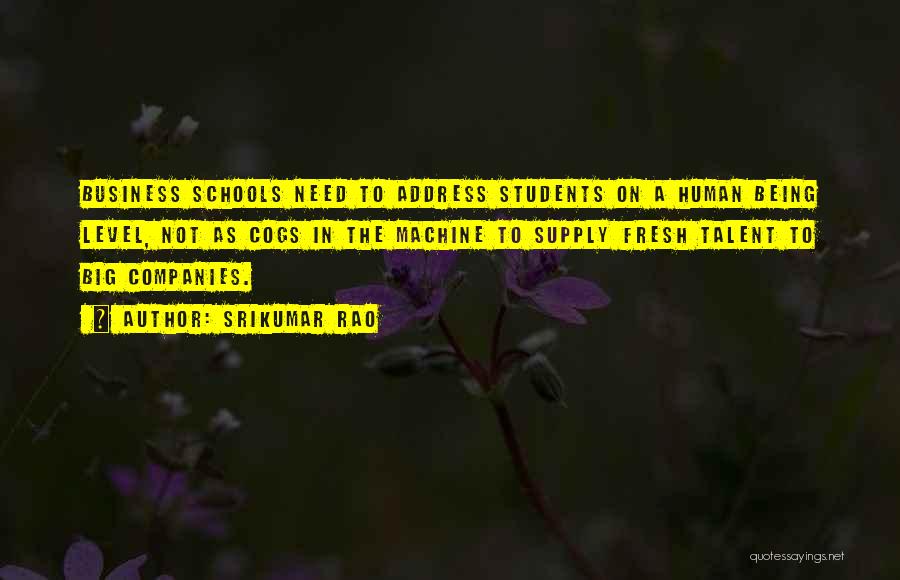 Srikumar Rao Quotes: Business Schools Need To Address Students On A Human Being Level, Not As Cogs In The Machine To Supply Fresh