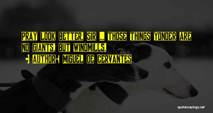 Miguel De Cervantes Quotes: Pray Look Better, Sir ... Those Things Yonder Are No Giants, But Windmills.