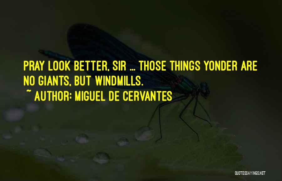 Miguel De Cervantes Quotes: Pray Look Better, Sir ... Those Things Yonder Are No Giants, But Windmills.