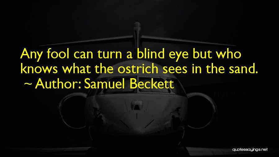 Samuel Beckett Quotes: Any Fool Can Turn A Blind Eye But Who Knows What The Ostrich Sees In The Sand.