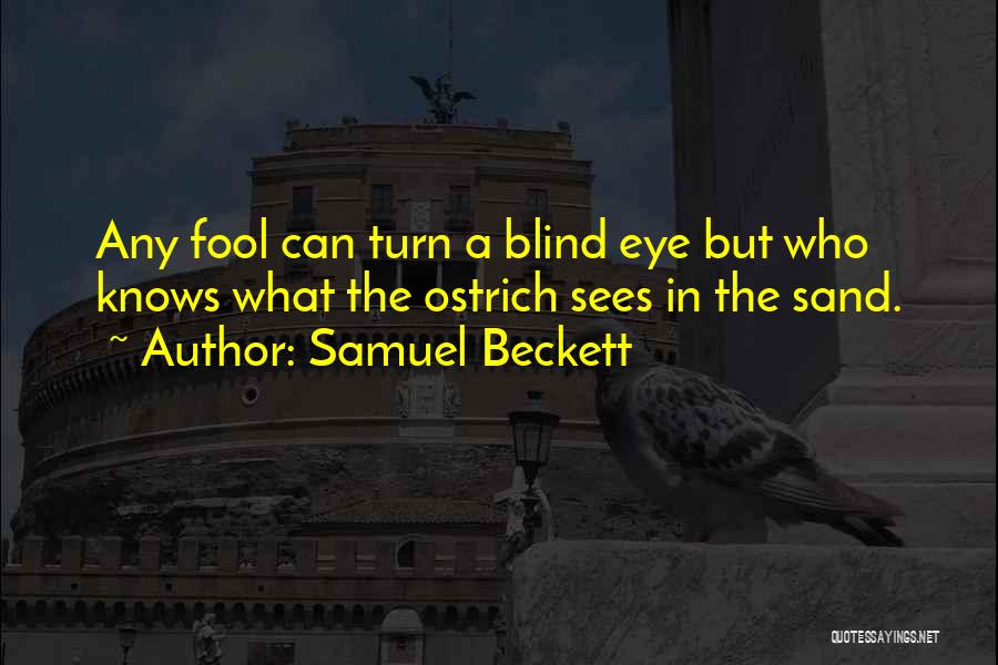 Samuel Beckett Quotes: Any Fool Can Turn A Blind Eye But Who Knows What The Ostrich Sees In The Sand.