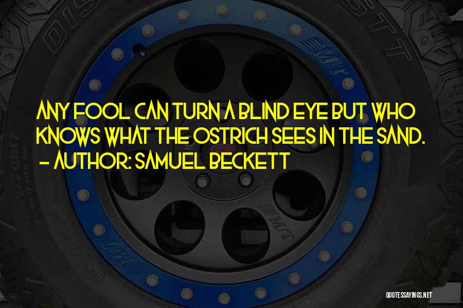 Samuel Beckett Quotes: Any Fool Can Turn A Blind Eye But Who Knows What The Ostrich Sees In The Sand.