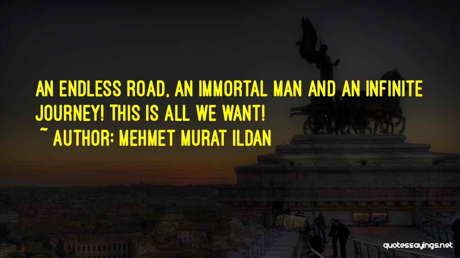 Mehmet Murat Ildan Quotes: An Endless Road, An Immortal Man And An Infinite Journey! This Is All We Want!