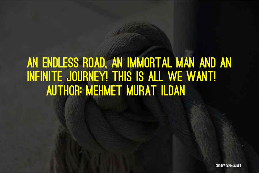 Mehmet Murat Ildan Quotes: An Endless Road, An Immortal Man And An Infinite Journey! This Is All We Want!