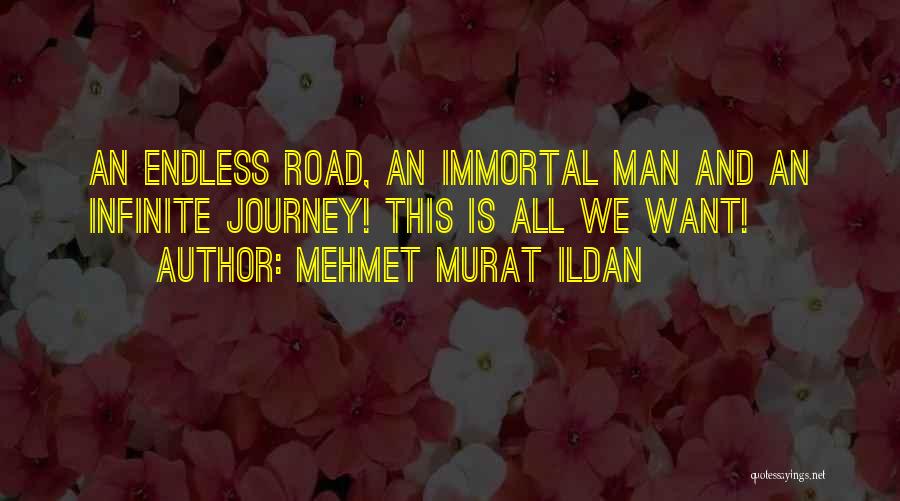 Mehmet Murat Ildan Quotes: An Endless Road, An Immortal Man And An Infinite Journey! This Is All We Want!