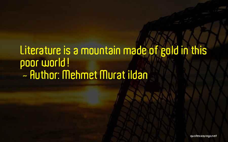Mehmet Murat Ildan Quotes: Literature Is A Mountain Made Of Gold In This Poor World!
