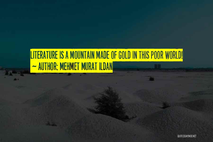 Mehmet Murat Ildan Quotes: Literature Is A Mountain Made Of Gold In This Poor World!