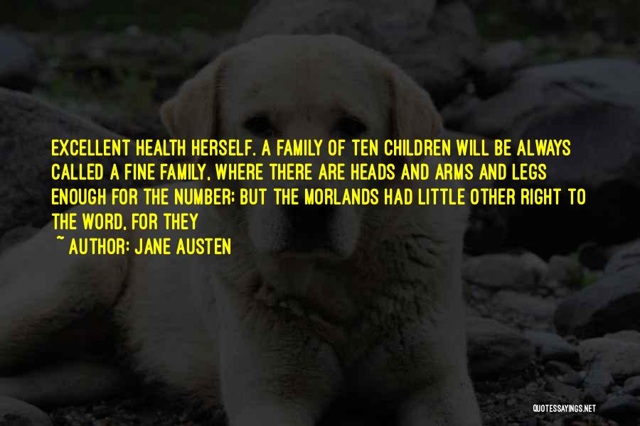 Jane Austen Quotes: Excellent Health Herself. A Family Of Ten Children Will Be Always Called A Fine Family, Where There Are Heads And