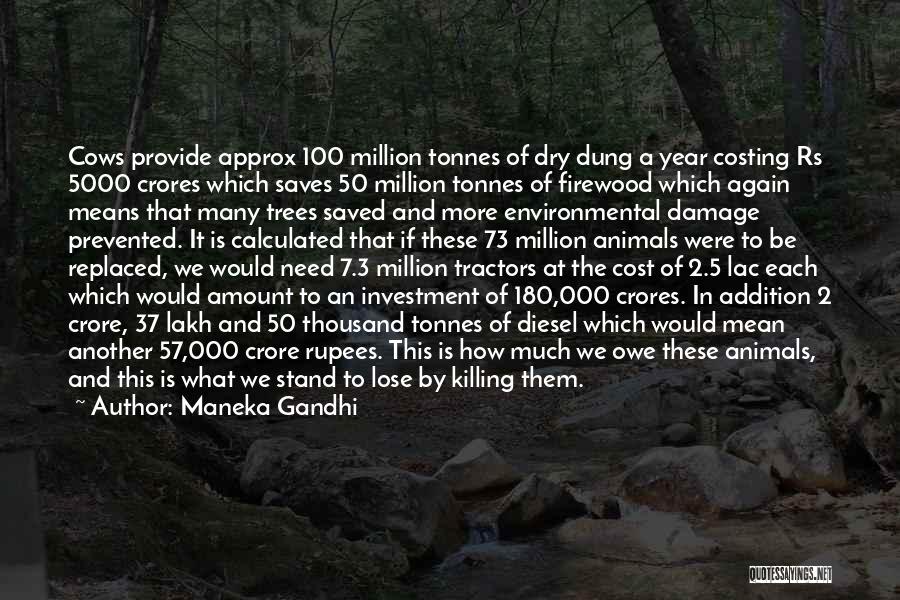 Maneka Gandhi Quotes: Cows Provide Approx 100 Million Tonnes Of Dry Dung A Year Costing Rs 5000 Crores Which Saves 50 Million Tonnes