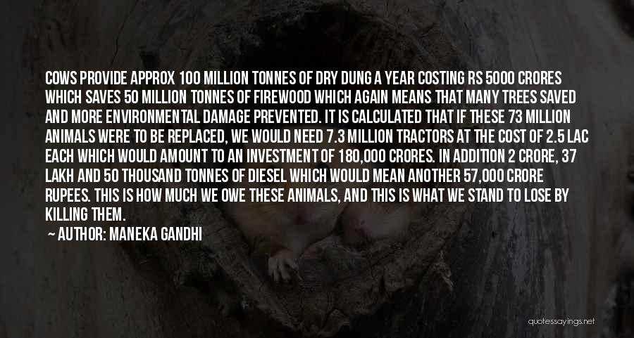 Maneka Gandhi Quotes: Cows Provide Approx 100 Million Tonnes Of Dry Dung A Year Costing Rs 5000 Crores Which Saves 50 Million Tonnes