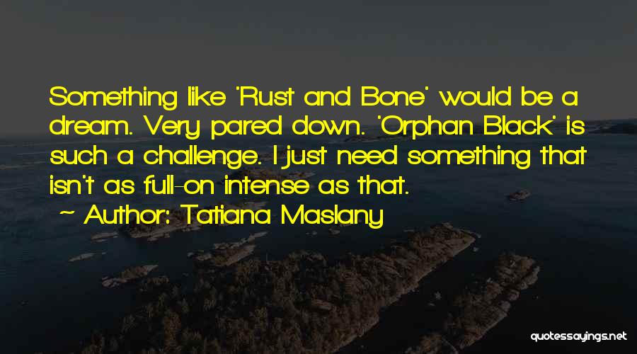 Tatiana Maslany Quotes: Something Like 'rust And Bone' Would Be A Dream. Very Pared Down. 'orphan Black' Is Such A Challenge. I Just