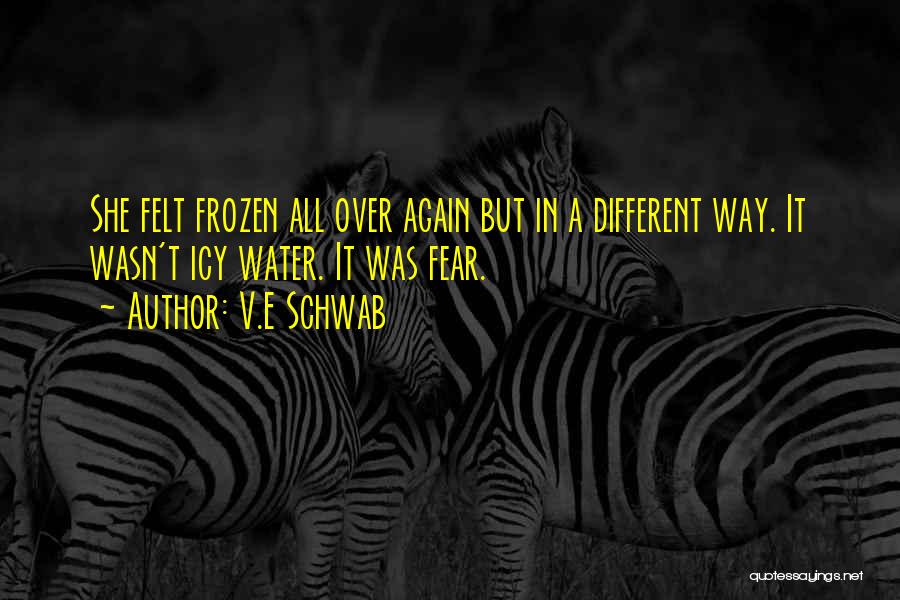 V.E Schwab Quotes: She Felt Frozen All Over Again But In A Different Way. It Wasn't Icy Water. It Was Fear.