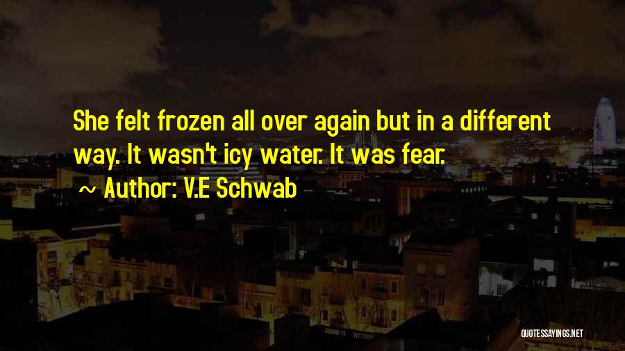 V.E Schwab Quotes: She Felt Frozen All Over Again But In A Different Way. It Wasn't Icy Water. It Was Fear.