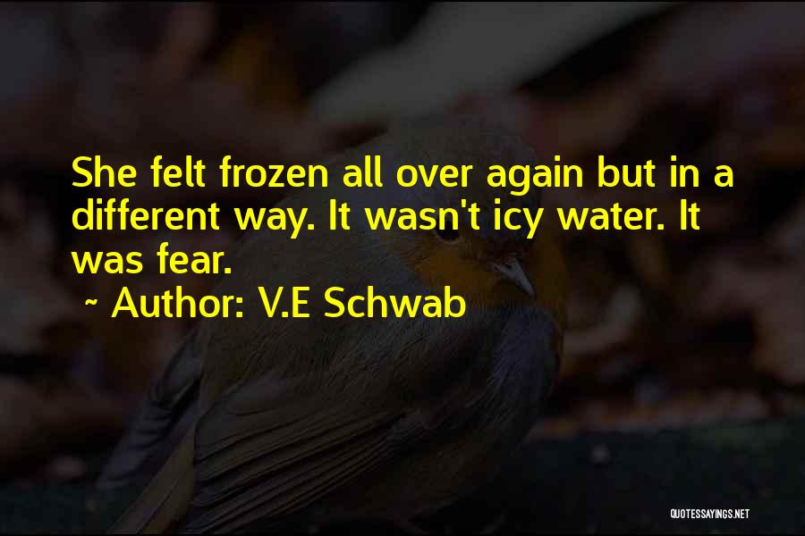 V.E Schwab Quotes: She Felt Frozen All Over Again But In A Different Way. It Wasn't Icy Water. It Was Fear.