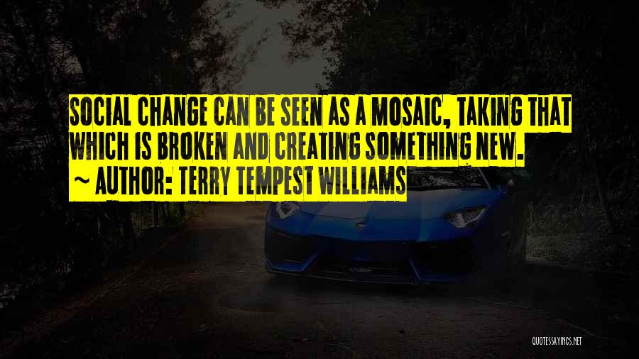 Terry Tempest Williams Quotes: Social Change Can Be Seen As A Mosaic, Taking That Which Is Broken And Creating Something New.