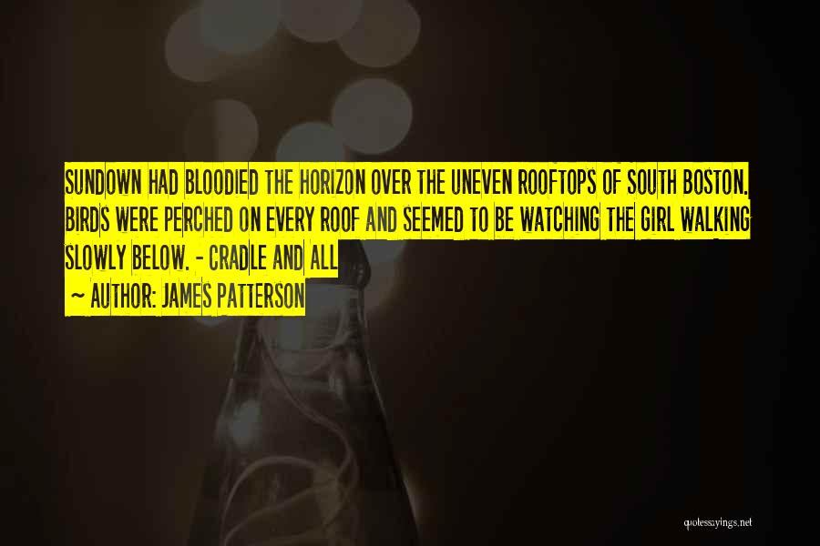 James Patterson Quotes: Sundown Had Bloodied The Horizon Over The Uneven Rooftops Of South Boston. Birds Were Perched On Every Roof And Seemed