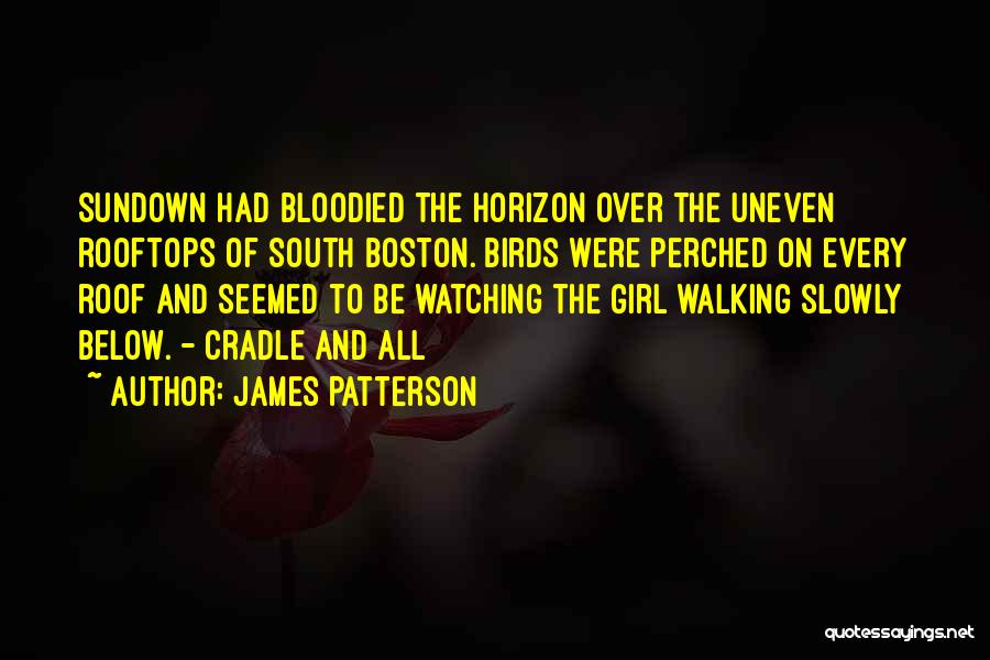 James Patterson Quotes: Sundown Had Bloodied The Horizon Over The Uneven Rooftops Of South Boston. Birds Were Perched On Every Roof And Seemed