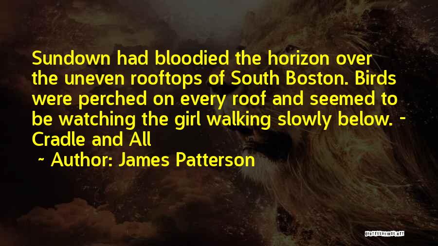 James Patterson Quotes: Sundown Had Bloodied The Horizon Over The Uneven Rooftops Of South Boston. Birds Were Perched On Every Roof And Seemed
